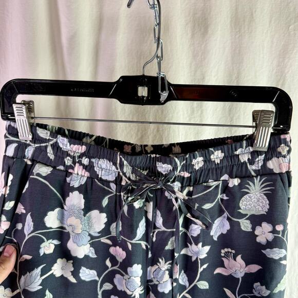 LOFT 2 Pairs Women's XSP Floral 100% Viscose Blue & Gray Fluid Drawstring Pants - Picture 12 of 14